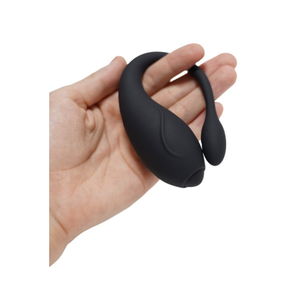 TANDEM Noir, stimulateur pour couple USB avec télécommande en silicone médical  